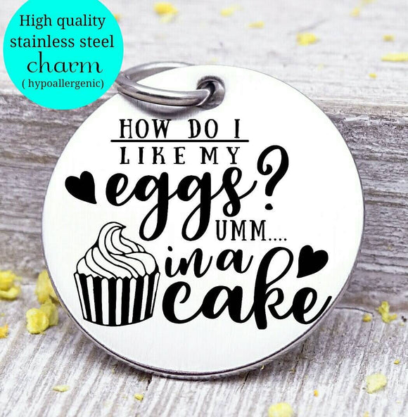 Cake charm, cake, eggs, sweet tooth, baking charm, Steel charm 20mm very high quality..Perfect for DIY projects