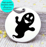Ghost, ghost charm, Halloween, spooky charm, spooky, scary, Steel charm 20mm very high quality..Perfect for DIY projects