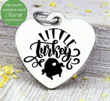 Little Turkey, Turkey charm, little Turkey, Autumn, fall, Steel charm 20mm very high quality..Perfect for DIY projects