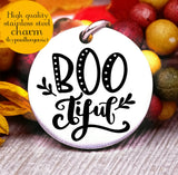 Boo-tiful, boo charm, ghost charm, halloween, Steel charm 20mm very high quality..Perfect for DIY projects