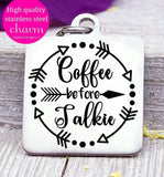 Coffee, coffee before talkie, coffee charm, l love coffee, Steel charm 20mm very high quality..Perfect for DIY projects