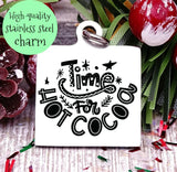 Time for hot cocoa, hot Cocoa charm, cocoa, christmas, christmas charm, Steel charm 20mm very high quality..Perfect for DIY projects