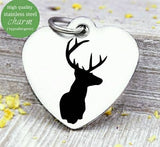 Deer, deer charm, hunting, hunting charm, deer charms, Steel charm 20mm very high quality..Perfect for DIY projects