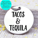 Tacos & tequila, tequila, tacos, tacos charm, tequila charms, Steel charm 20mm very high quality..Perfect for DIY projects