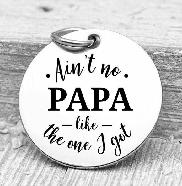 Ain't no Papa like the one I got, papa, papa charms, Steel charm 20mm very high quality..Perfect for DIY projects
