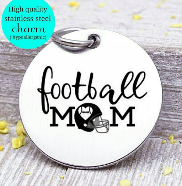 Football no , football, sports mom, sports, football charm. Steel charm 20mm very high quality..Perfect for DIY projects