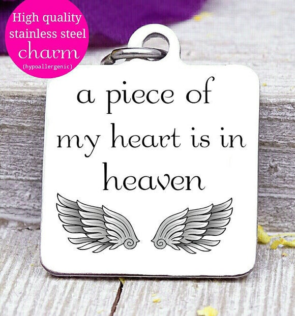 A piece of my heart it in Heaven, heaven charm, boho, steel charm 20mm very high quality..Perfect for jewery making and other DIY projects