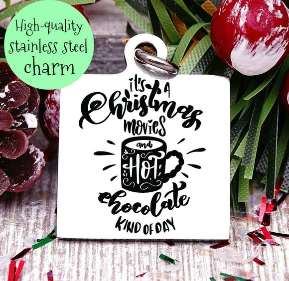 Christmas movie and Hot Chocolate charm, christmas, christmas charm, Steel charm 20mm very high quality..Perfect for DIY projects