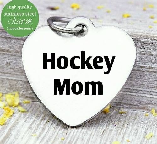 Hockey mom, Hockey, hockey charm, mom charm, sports, steel charm 20mm very high quality..Perfect for jewery making and other DIY projects