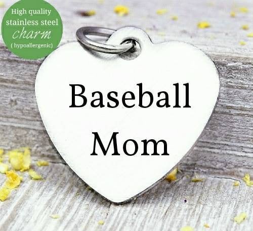 Baseball mom, Baseball , Baseball charm, mom, sports, steel charm 20mm very high quality..Perfect for jewery making and other DIY projects