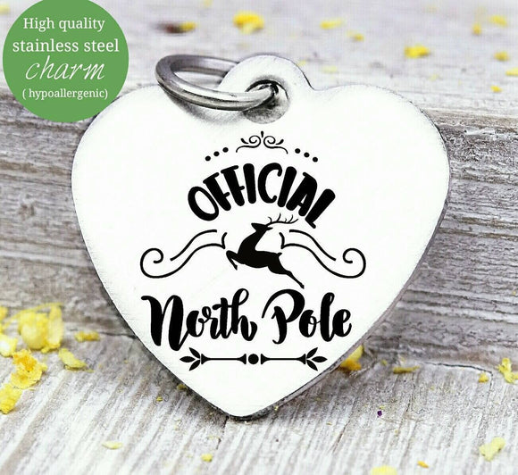 North Pole, North Pole charm, christmas, christmas charm, Steel charm 20mm very high quality..Perfect for DIY projects