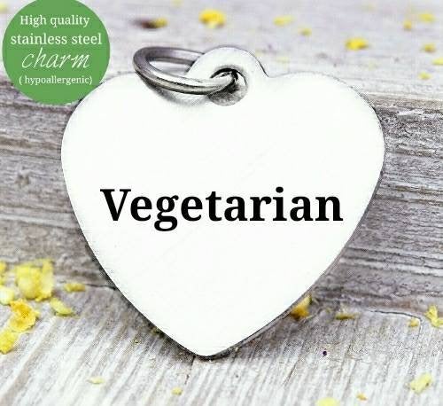 Vegetarian, Vegan charm, vegetarian charm, steel charm 20mm very high quality..Perfect for jewery making and other DIY projects