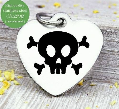 Skull, skull charm, sugar skull charm, Steel charm 20mm very high quality..Perfect for DIY projects