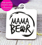 Mama bear, Mama bear charm, bear charm, bear, Mama charm, Steel charm 20mm very high quality..Perfect for DIY projects