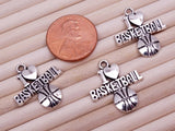 12 pc I love basketball, basketball charm, sports charms. Alloy charm ,very high quality.Perfect for jewery making and other DIY projects