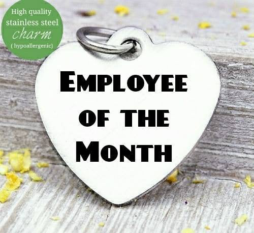 Employee of the month, best employee, employee charm, steel charm 20mm very high quality..Perfect for jewery making and other DIY projects