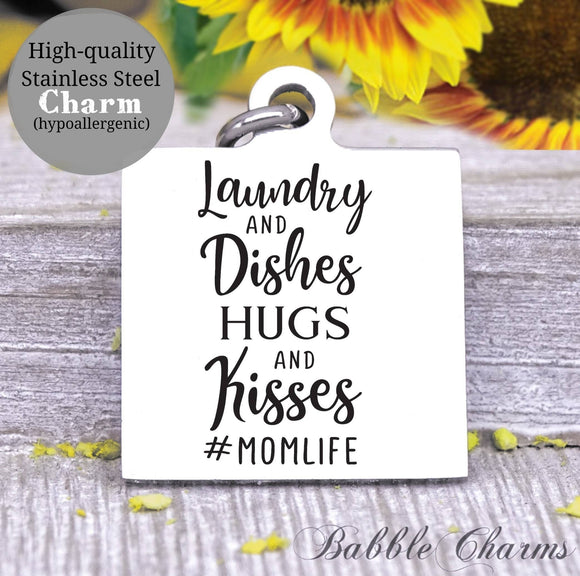 Laundry dishes and hugs and kisses, laundry charm, Steel charm 20mm very high quality..Perfect for DIY projects