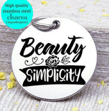Beauty in Simplicity, simplify, simplicity, simple charm, Steel charm 20mm very high quality..Perfect for DIY projects