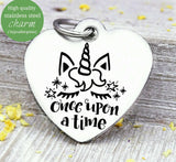 Once upon a time, unicorn, unicorn charm, charm, Steel charm 20mm very high quality..Perfect for DIY projects
