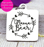 Mama bear, Mama bear charm, bear charm, bear, Mama charm, Steel charm 20mm very high quality..Perfect for DIY projects
