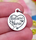 Future nurse, future nurse charm, nurse, nurse charm, Steel charm 20mm very high quality..Perfect for DIY projects
