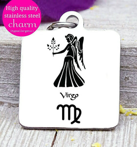 Virgo, Virgo charm, zodiac charm, steel charm 20mm very high quality..Perfect for jewery making and other DIY projects