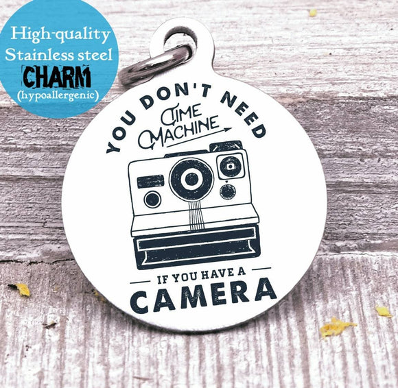 Camera charm, camera, vintage charms, Steel charm 20mm very high quality..Perfect for DIY projects