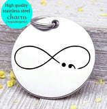 Semi-colon charm, suicide, suicide prevention, steel charm 20mm very high quality..Perfect for jewery making and other DIY projects
