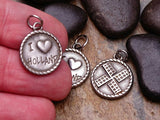 2 pc I love Holland charm, Holland charms. stainless steel charm ,very high quality.Perfect for jewery making and other DIY projects