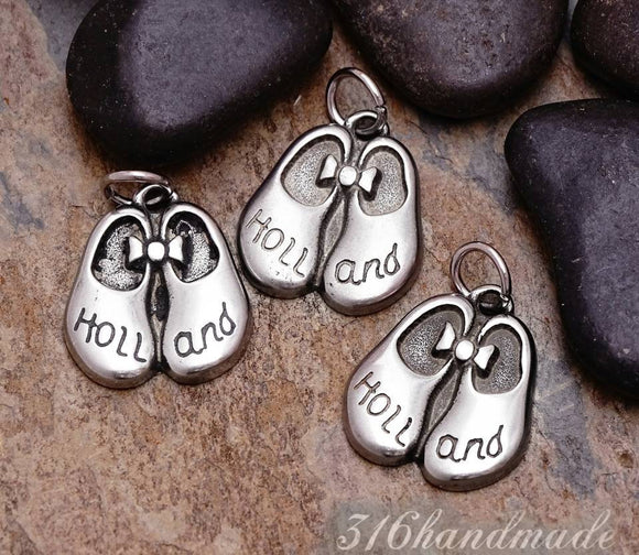 2 pc Holland shoes charm, Holland charms. stainless steel charm ,very high quality.Perfect for jewery making and other DIY projects
