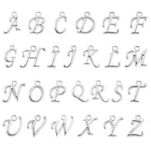 4 pc Initial, alphabet, Letter charm, wholesale charm, alloy charm
