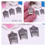 12 pc fries charm, fries, french fries, fry charm, wholesale charm, alloy charm