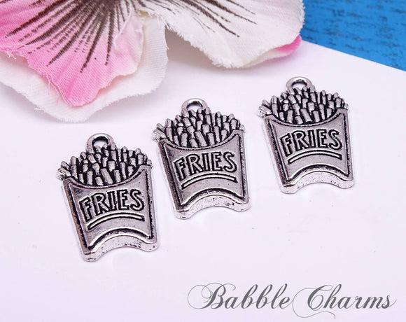 12 pc fries charm, fries, french fries, fry charm, wholesale charm, alloy charm