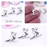 12 pc skier, skiing. Skier charm, skiing charm, outdoor activities, Charm, Charms