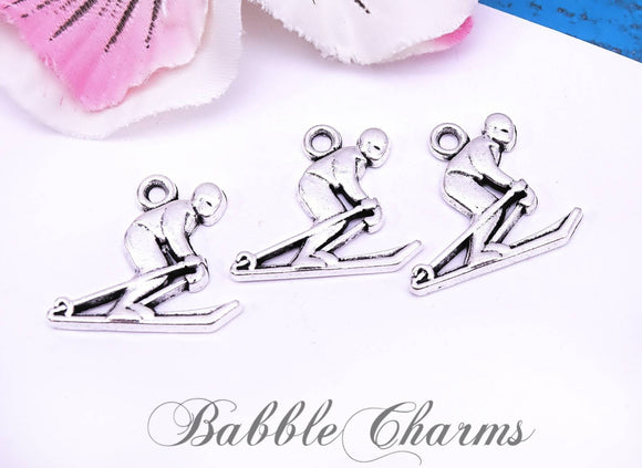 12 pc skier, skiing. Skier charm, skiing charm, outdoor activities, Charm, Charms