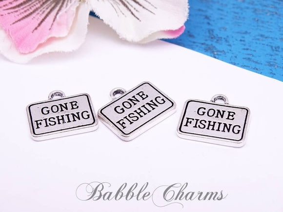 12 pc Gone Fishing, fish charm, animal charms. Alloy charm ,very high quality.Perfect for jewery making and other DIY projects