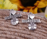 12 pc I love basketball, basketball charm, sports charms. Alloy charm ,very high quality.Perfect for jewery making and other DIY projects