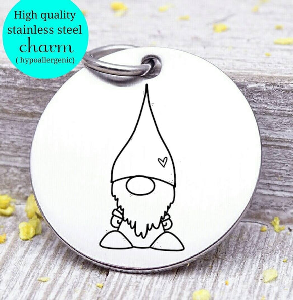 Gnome charm, gnome, cute gnome, gnome charms, Steel charm 20mm very high quality..Perfect for DIY projects