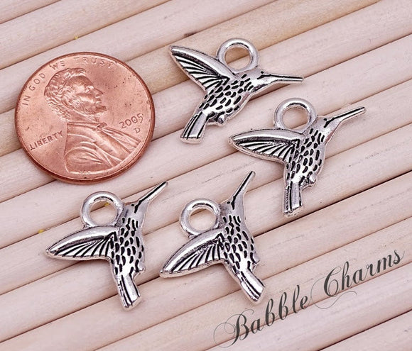 12 pc Humming Bird, Bird charms. Alloy charm ,very high quality.Perfect for jewery making and other DIY projects