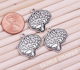 12 pc Brain, brain charm, psychology, brains charm, Charms, wholesale charm, alloy charm
