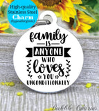 Family is unconditional, family forever charm, family charm, charm, Steel charm 20mm very high quality..Perfect for DIY projects