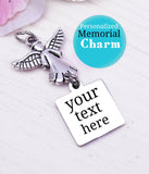 Memorial charm, piece of my heart is in heaven, loss, loss charm, Steel charm 20mm very high quality..Perfect for DIY projects