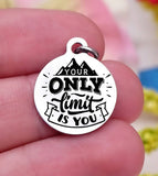 Your only limit is you, no limits, inspirational, inspire charm, Steel charm 20mm very high quality..Perfect for DIY projects