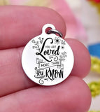 You are Loved more than you know, loved, you are loved, inspire charm, Steel charm 20mm very high quality..Perfect for DIY projects