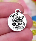 There's a blessing in the storm, blessing, storm, inspirational charm, Steel charm 20mm very high quality..Perfect for DIY projects
