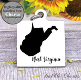 West Virginia charm, West Virginia, state, state charm, high quality..Perfect for DIY projects