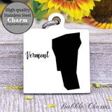 Vermont charm, Vermont, state, state charm, high quality..Perfect for DIY projects