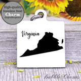 Virginia charm, Virginia, state, state charm, high quality..Perfect for DIY projects