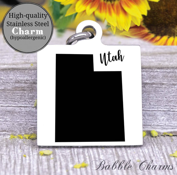 Utah charm, Utah, state, state charm, high quality..Perfect for DIY projects
