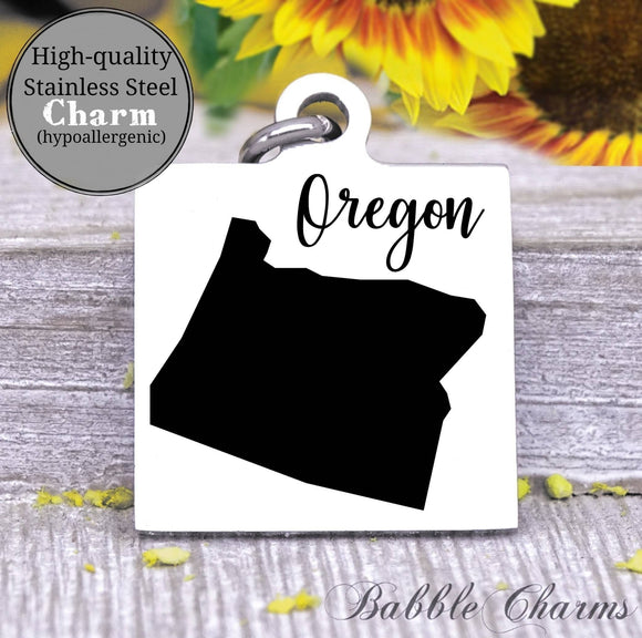 Oregon charm, Oregon, state, state charm, high quality..Perfect for DIY projects